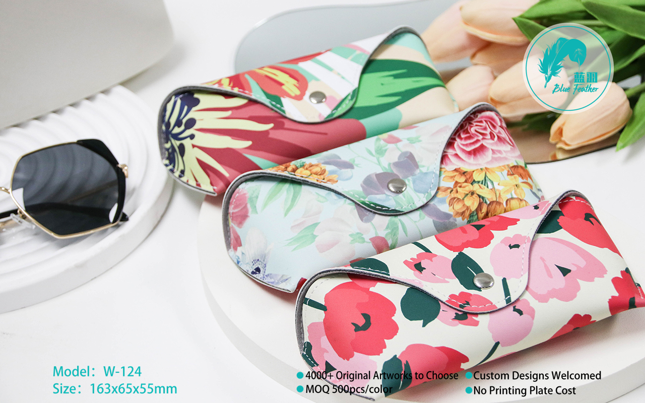 Fashionable Patterned Semi Soft Eyewear Case for Reading Glasses and Sunglasses